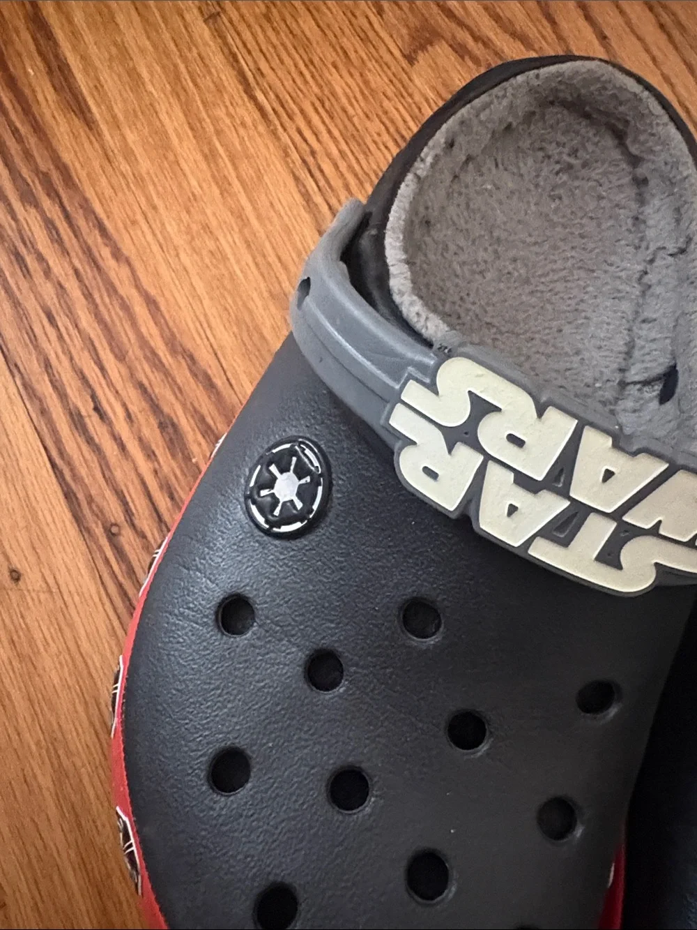 Star Wars Black and Red Kids Slip-On Clogs with Logo Strap